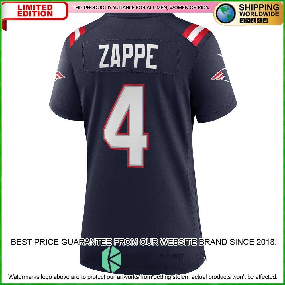 bailey zappe new england patriots nike womens navy football jersey 3 235