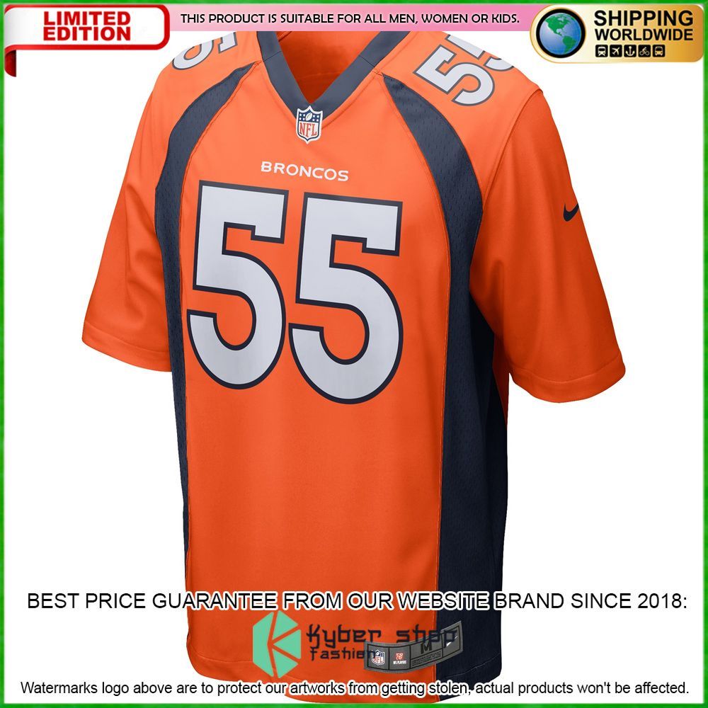 bradley chubb denver broncos nike orange football jersey 2 609