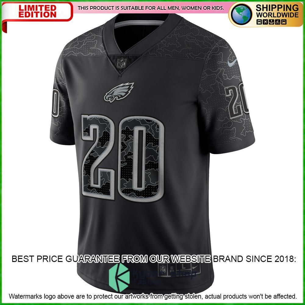 brian dawkins philadelphia eagles nike retired rflctv black football jersey 3 302