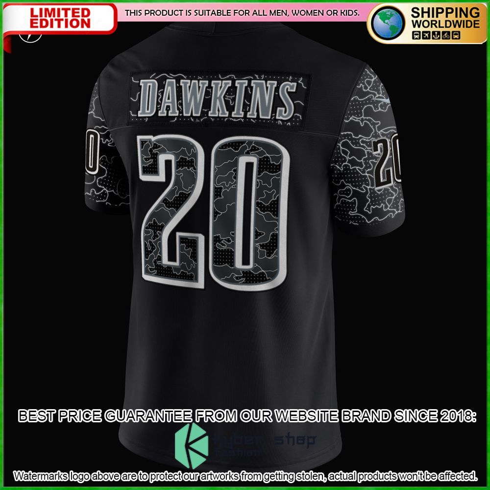 brian dawkins philadelphia eagles nike retired rflctv black football jersey 6 939