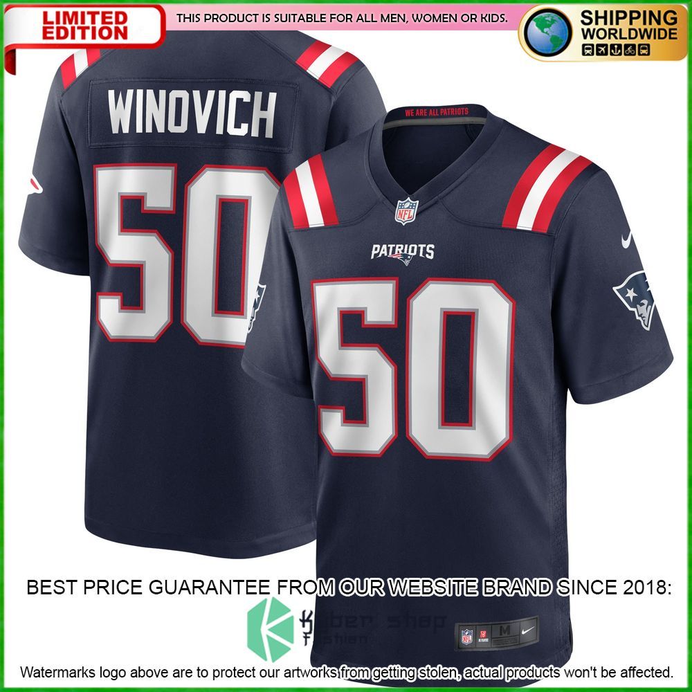 Chase Winovich New England Patriots Nike Navy Football Jersey - LIMITED EDITION