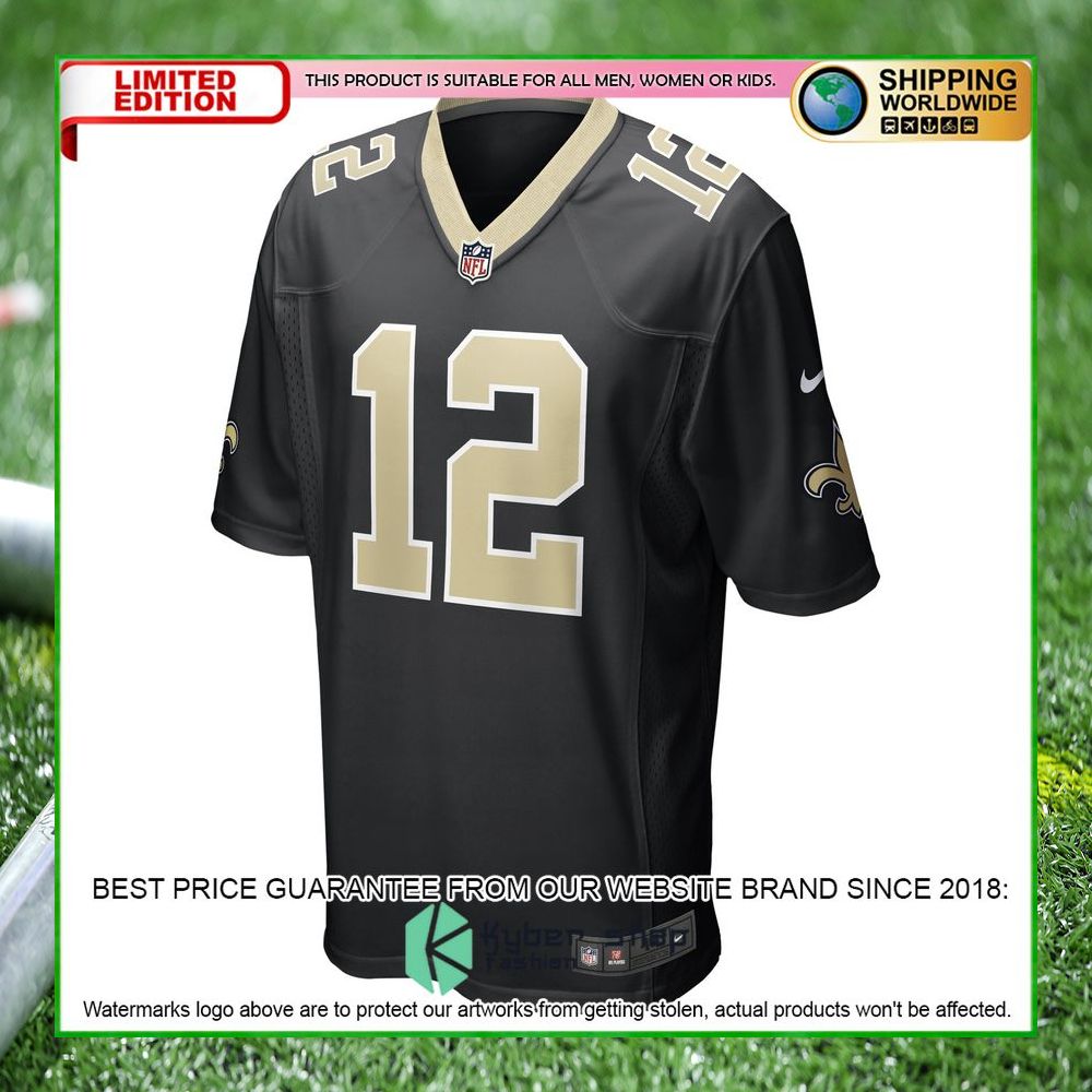 chris olave new orleans saints nike 2022 nfl draft first round pick black football jersey 2 903
