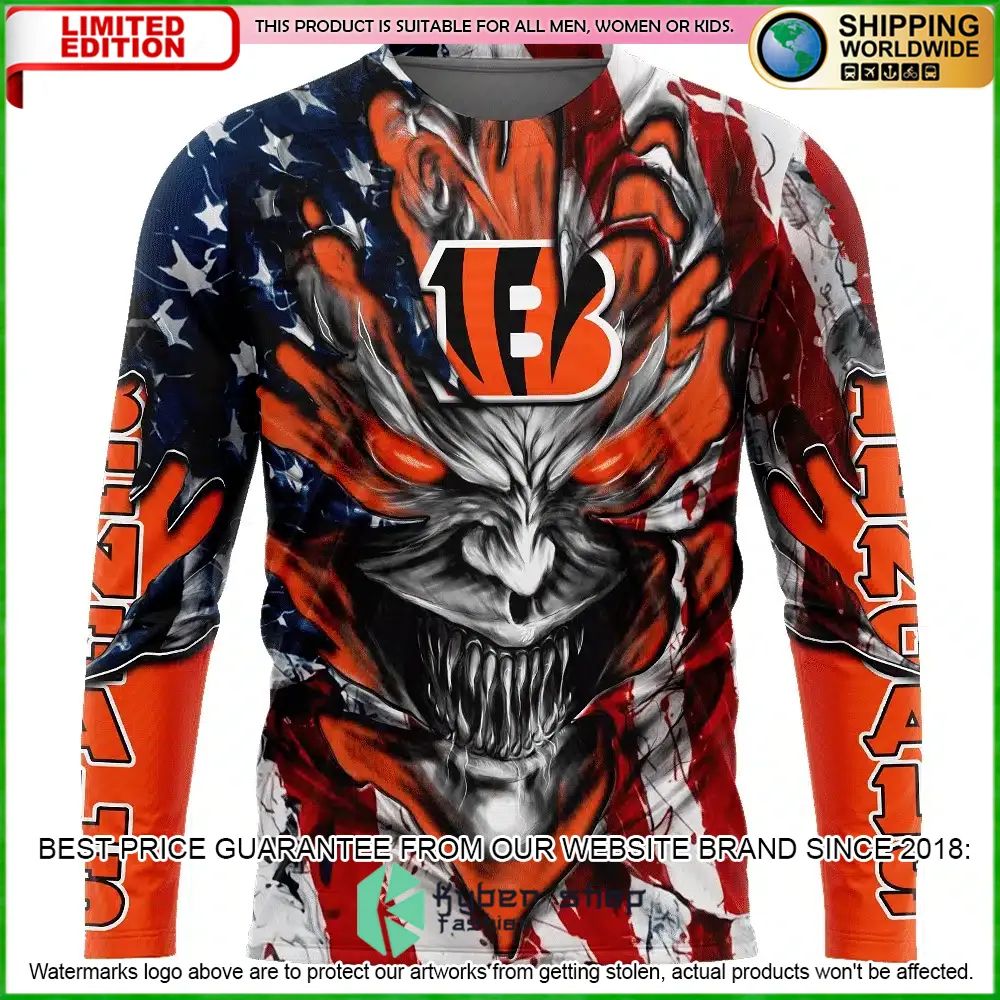 cincinnati bengals demon face us flag personalized hoodie shirt 3 296