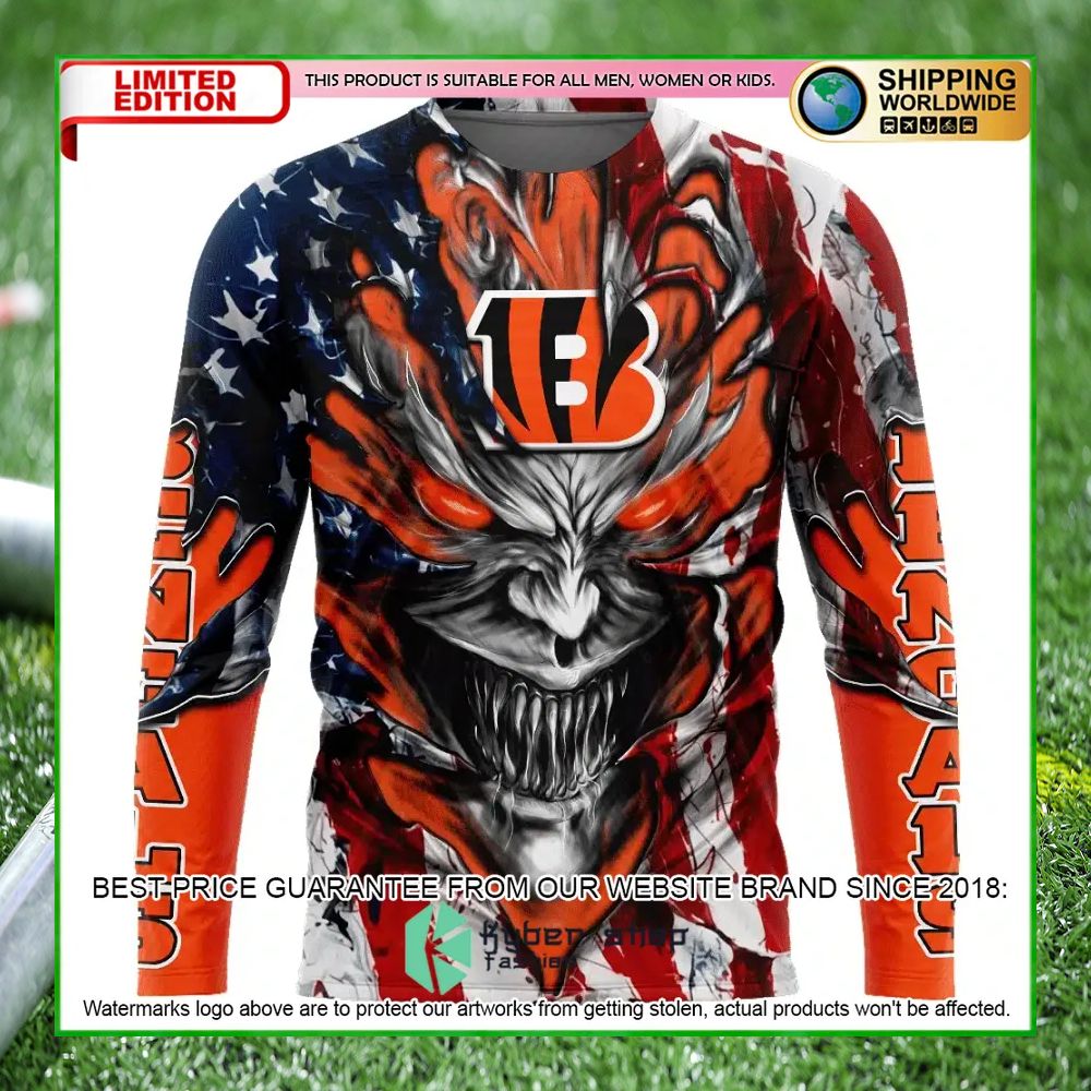 cincinnati bengals demon face us flag personalized hoodie shirt 3 749