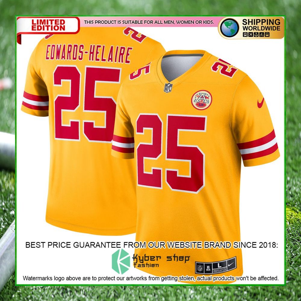 clyde edwards helaire kansas city chiefs nike inverted legend gold football jersey 1 29