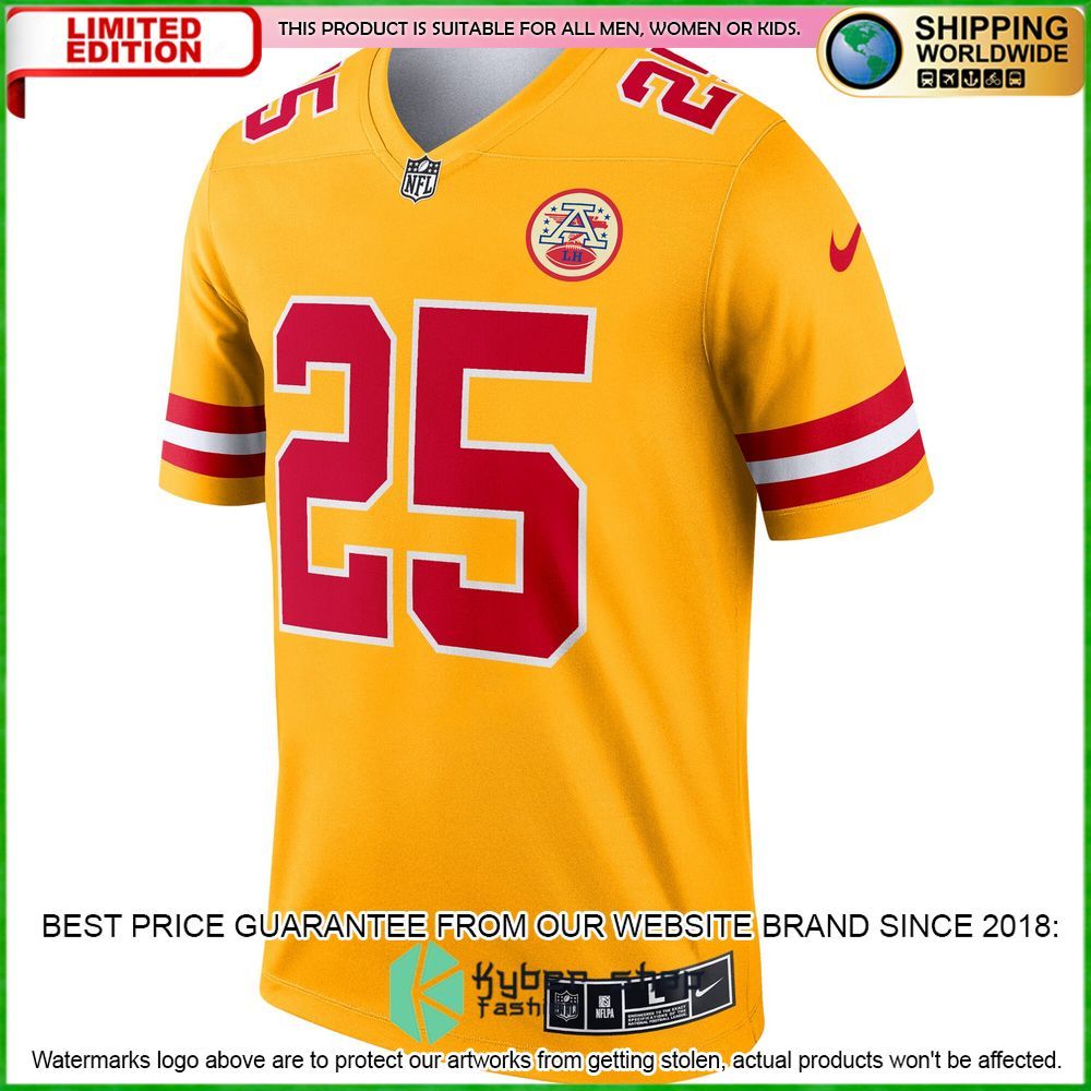 clyde edwards helaire kansas city chiefs nike inverted legend gold football jersey 2 29
