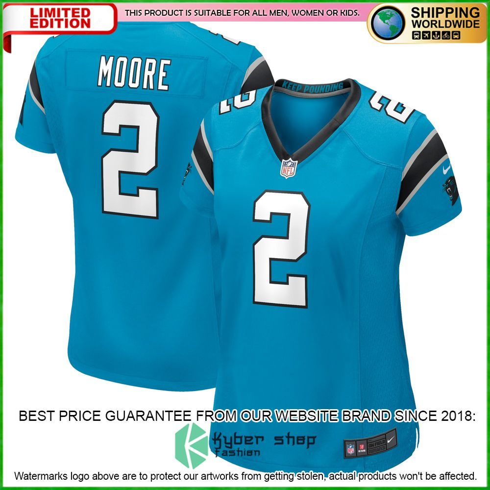 D.J. Moore Carolina Panthers Nike Women's Blue Football Jersey - LIMITED EDITION