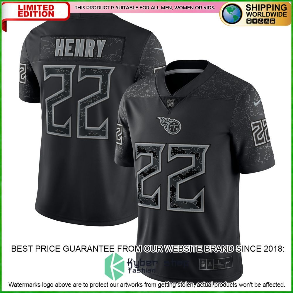 derrick henry tennessee titans nike rflctv black football jersey 1 918