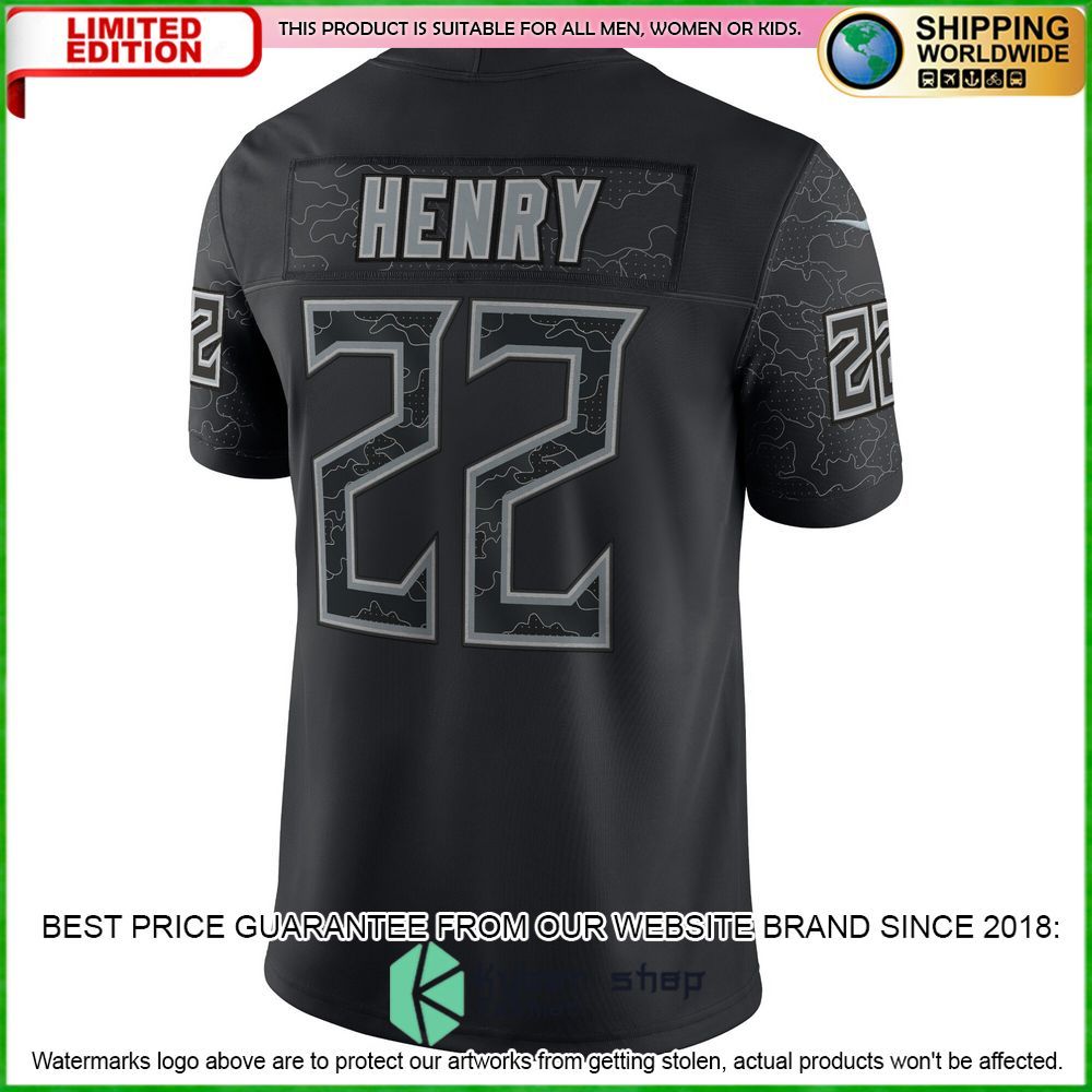 derrick henry tennessee titans nike rflctv black football jersey 5 777