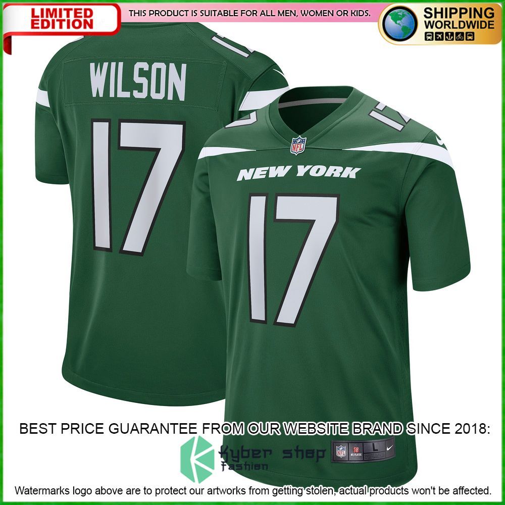 Garrett Wilson New York Jets Nike 2022 NFL Draft First Round Pick Gotham Green Football Jersey - LIMITED EDITION