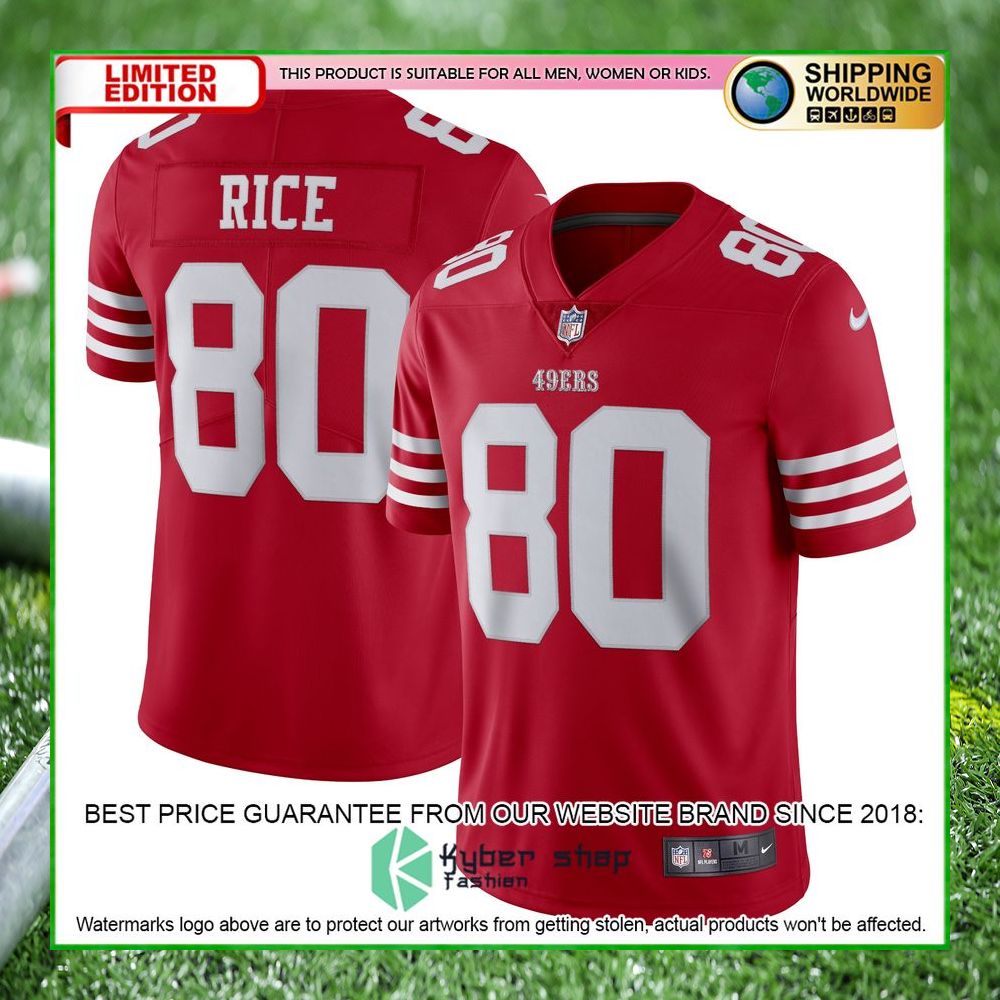 jerry rice san francisco 49ers nike vapor limited retired scarlet football jersey 1 612