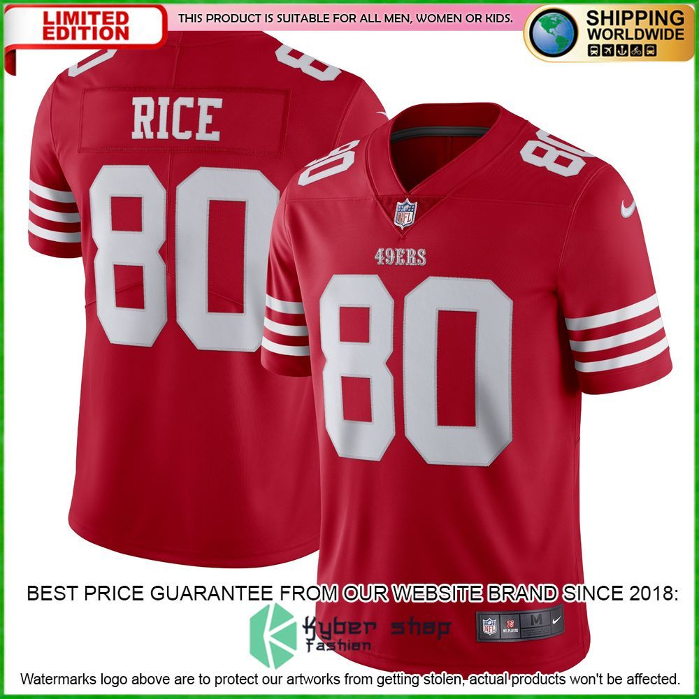 jerry rice san francisco 49ers nike vapor limited retired scarlet football jersey 1 907