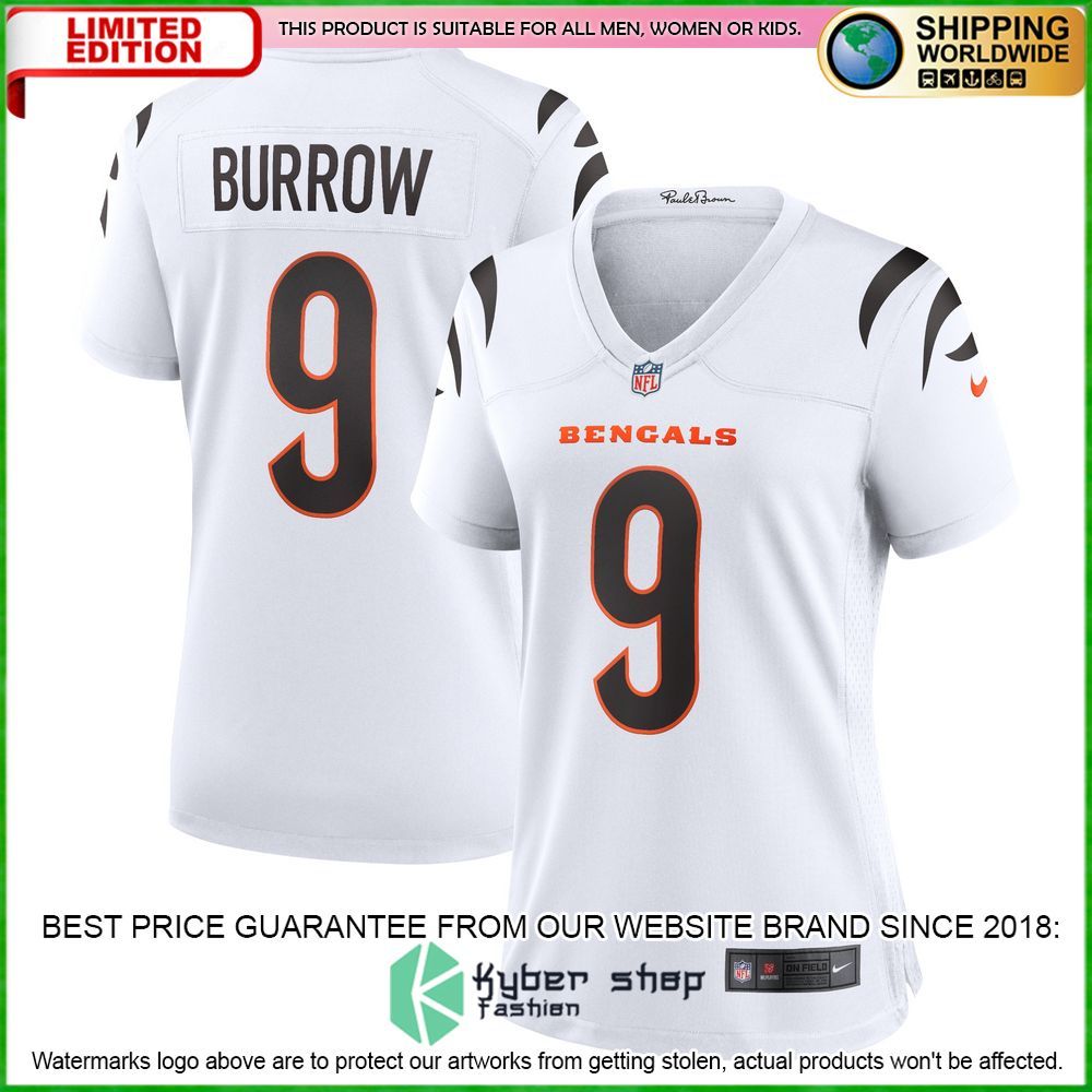 joe burrow cincinnati bengals nike womens white football jersey 4 972