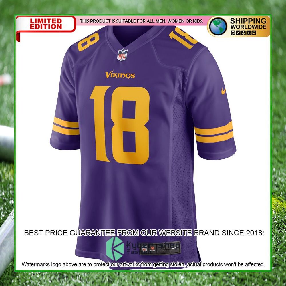 justin jefferson minnesota vikings nike alternate purple football jersey 2 601
