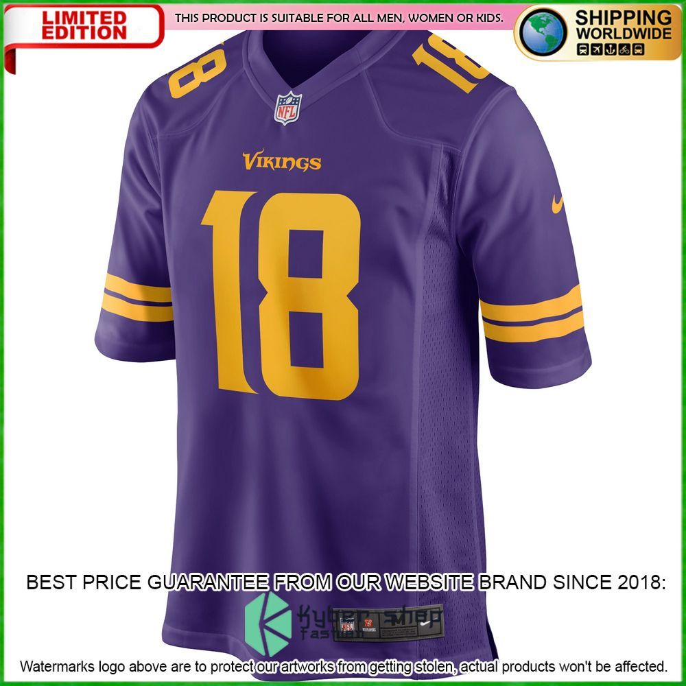 justin jefferson minnesota vikings nike alternate purple football jersey 2 933