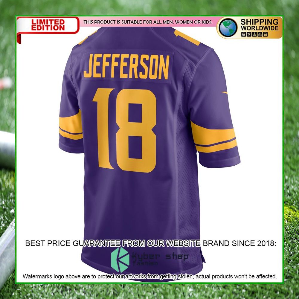 justin jefferson minnesota vikings nike alternate purple football jersey 3 584