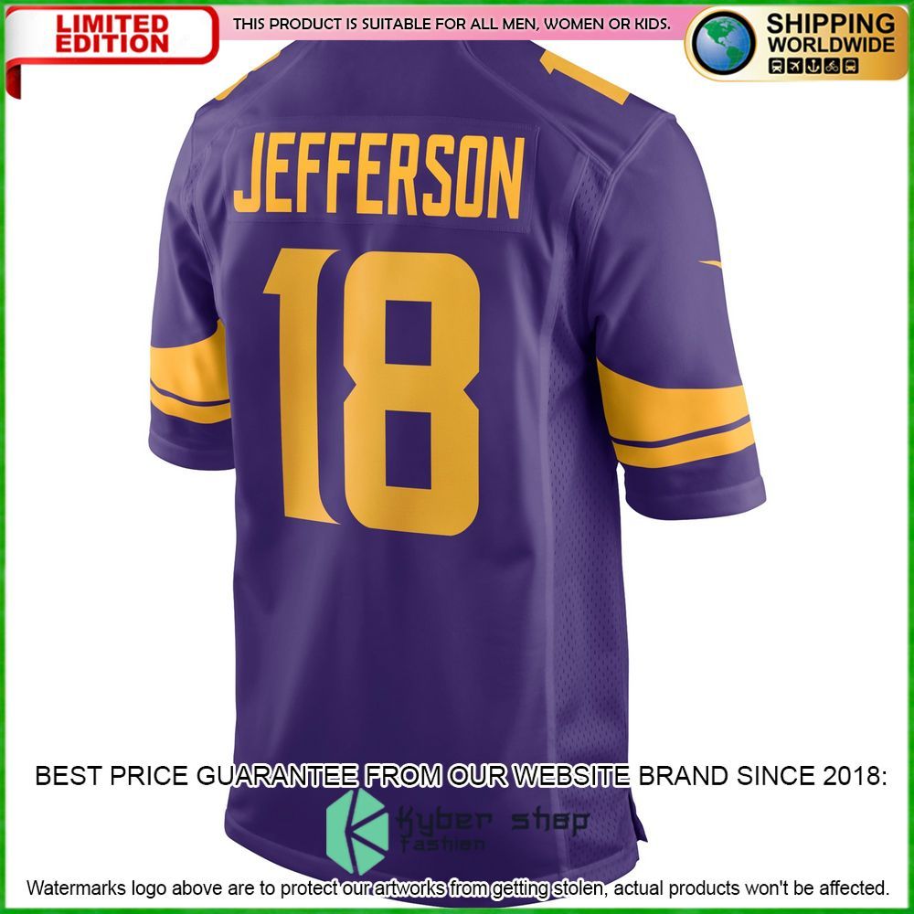 justin jefferson minnesota vikings nike alternate purple football jersey 3 631