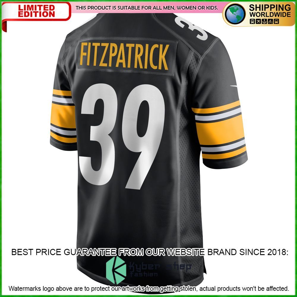 minkah fitzpatrick pittsburgh steelers nike black football jersey 3 256