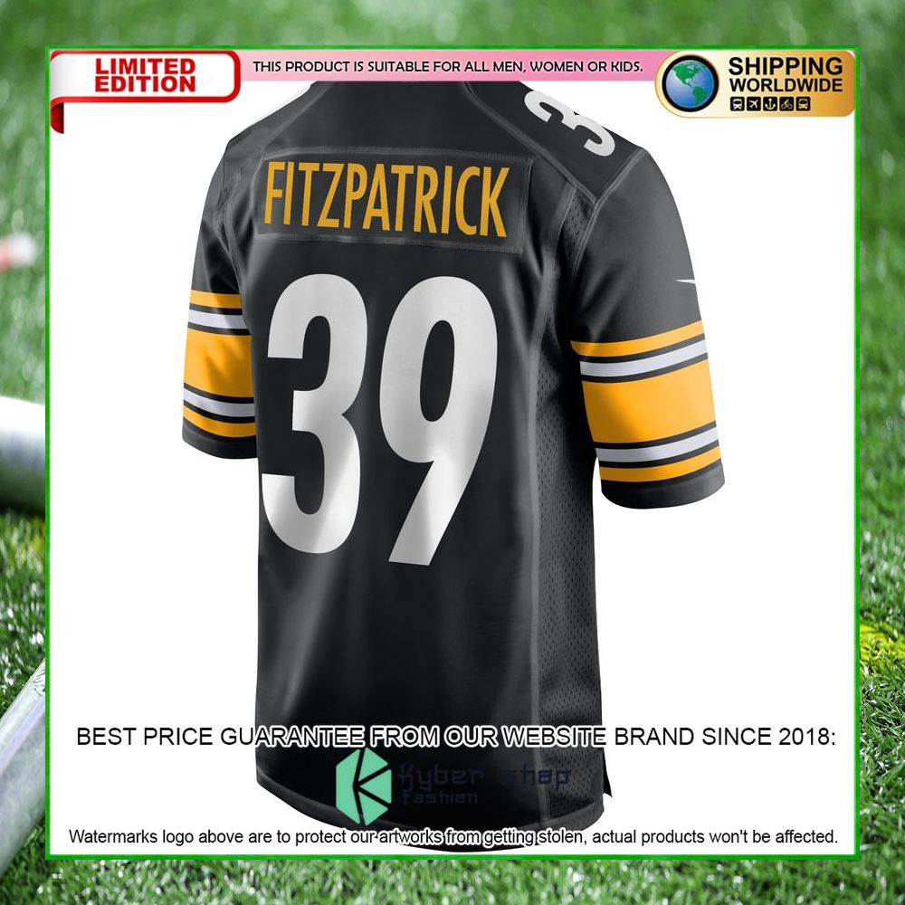 minkah fitzpatrick pittsburgh steelers nike black football jersey 3 491
