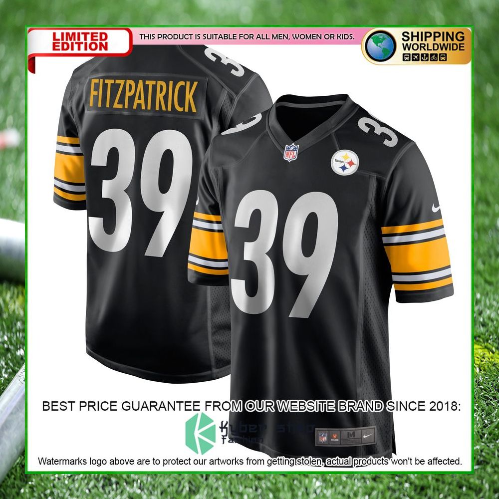 minkah fitzpatrick pittsburgh steelers nike black football jersey 4 810