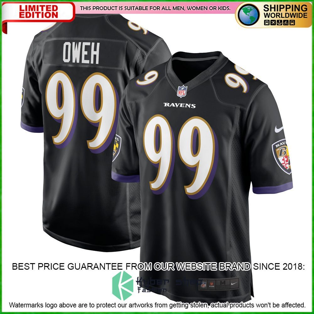 Odafe Oweh Baltimore Ravens Nike Black Football Jersey - LIMITED EDITION