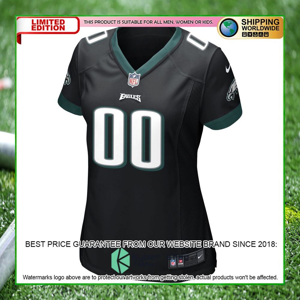 philadelphia eagles nike womens alternate custom black football jersey 2 439