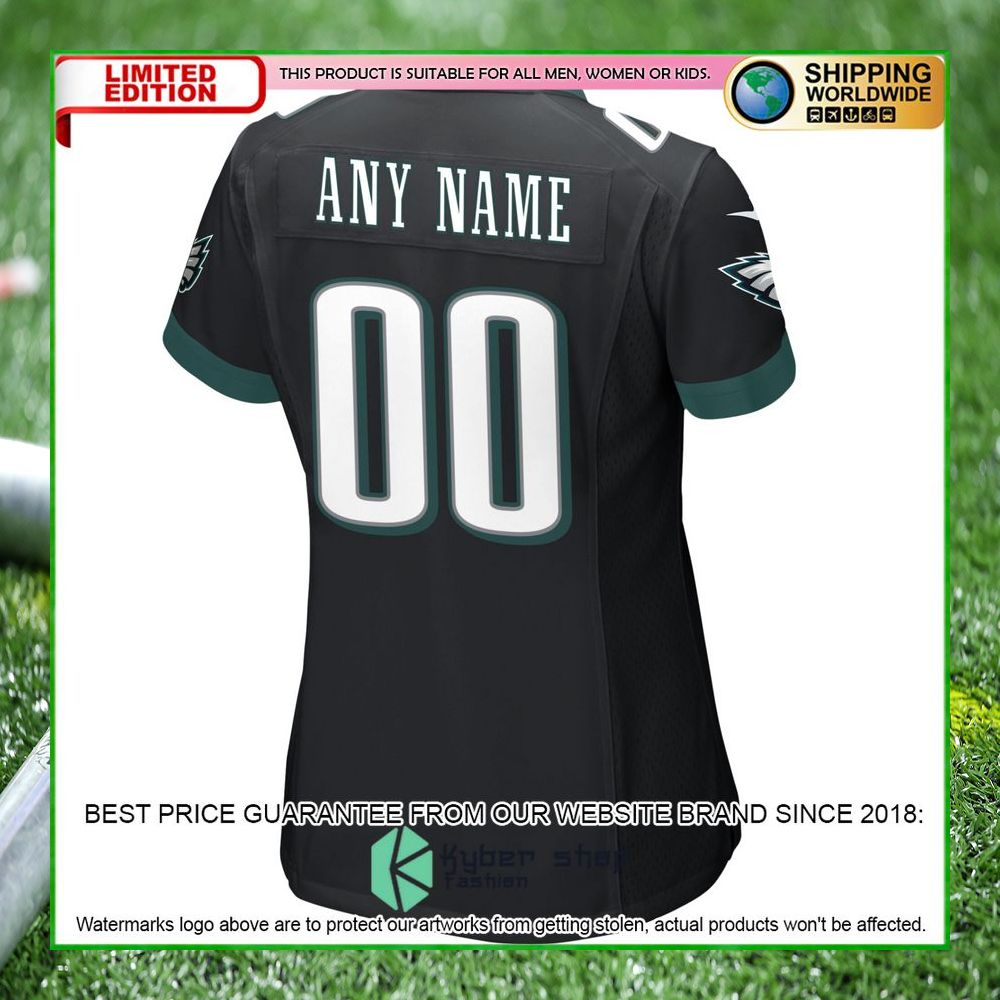 philadelphia eagles nike womens alternate custom black football jersey 3 644