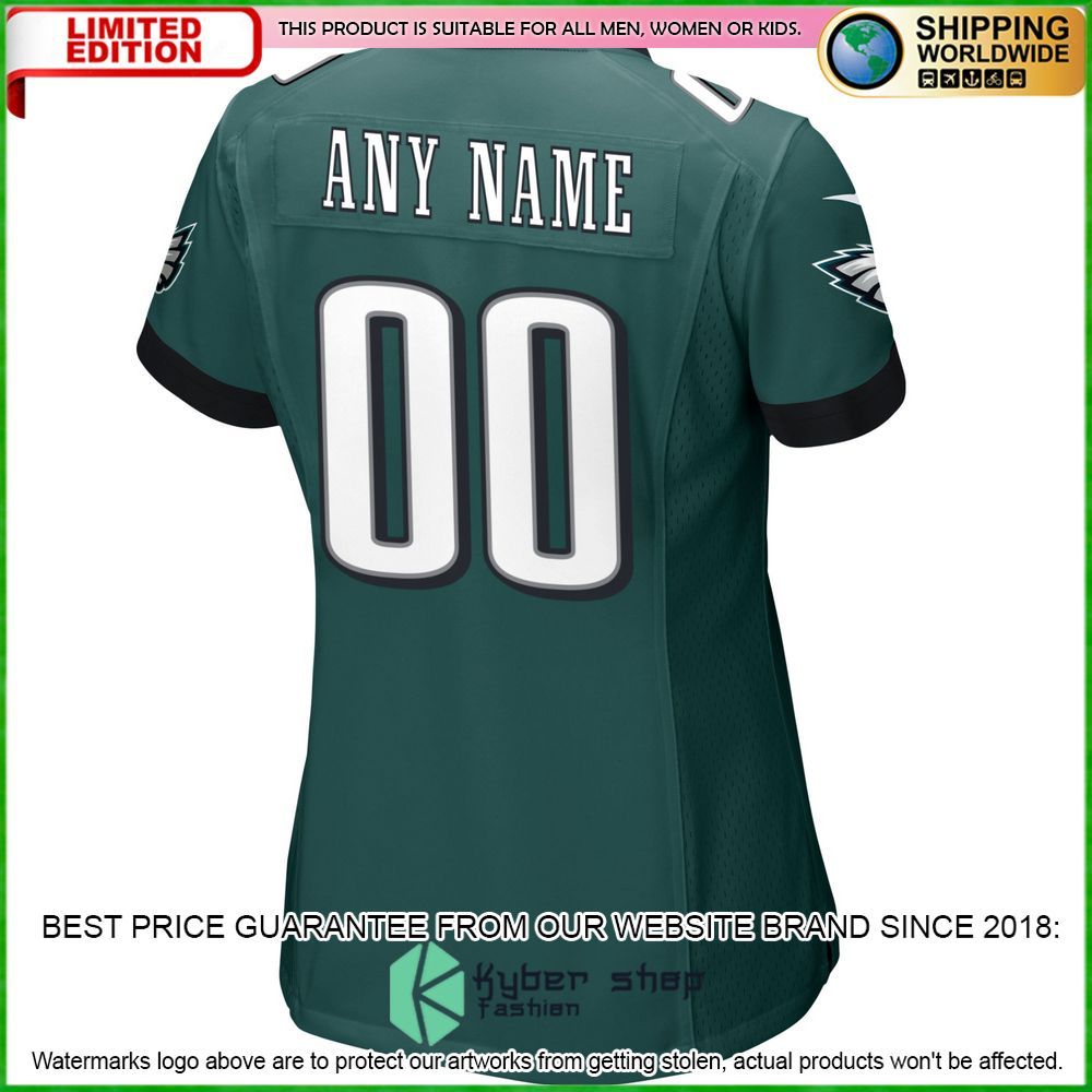 philadelphia eagles nike womens custom midnight green football jersey 3 398