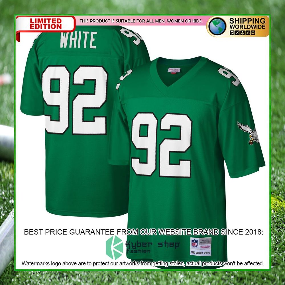 reggie white philadelphia eagles mitchell ness legacy replica kelly green football jersey 1 701