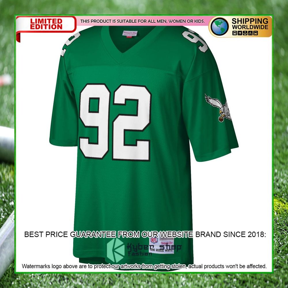 reggie white philadelphia eagles mitchell ness legacy replica kelly green football jersey 2 39