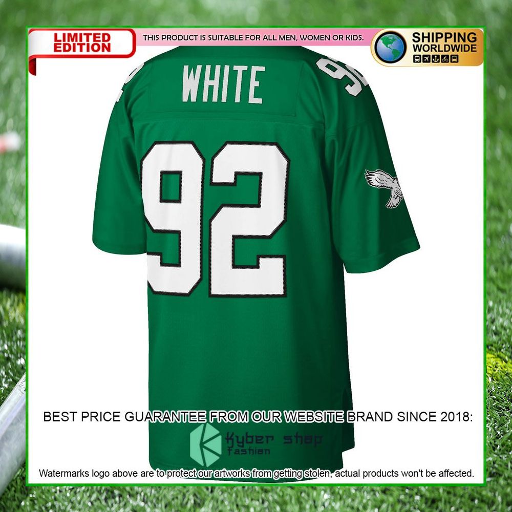 reggie white philadelphia eagles mitchell ness legacy replica kelly green football jersey 3 155