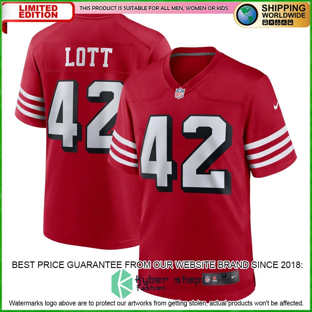 Ronnie Lott San Francisco 49ers Nike Retired Alternate Scarlet Football Jersey - LIMITED EDITION