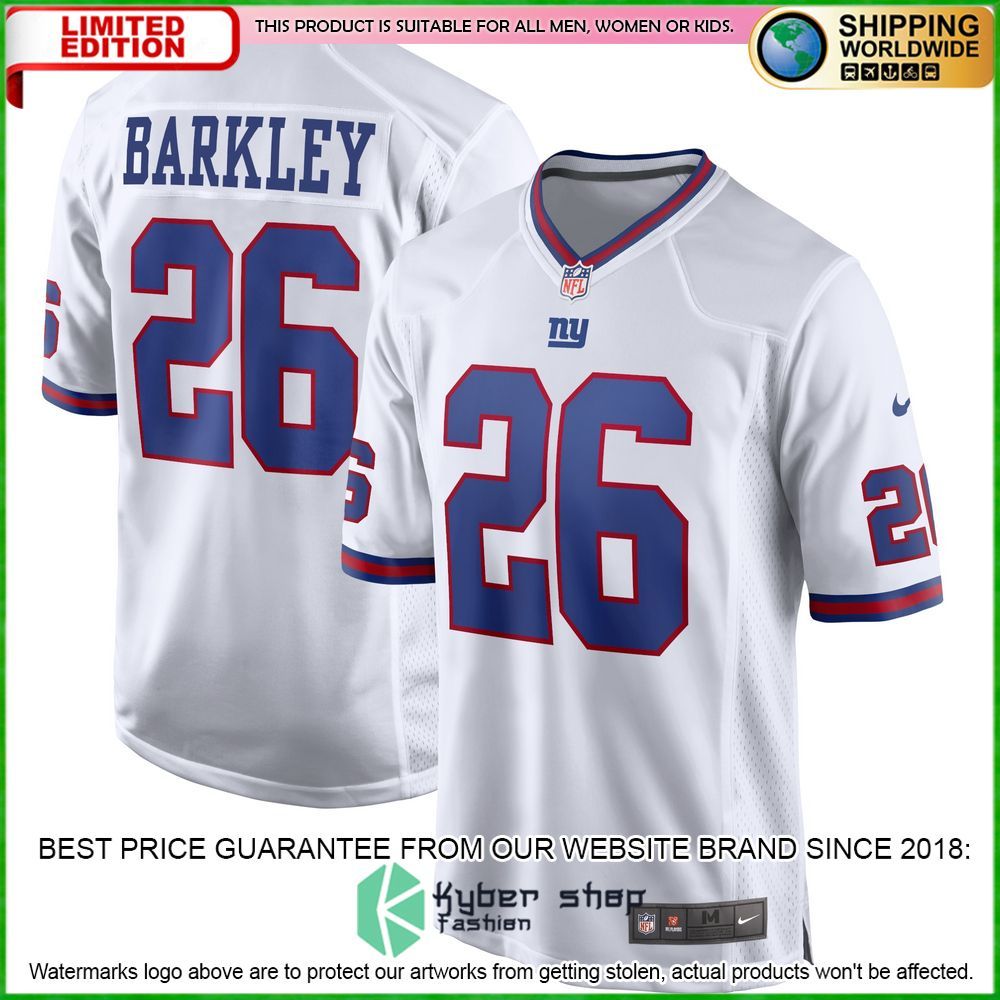 Saquon Barkley New York Giants Nike Alternate White Football Jersey - LIMITED EDITION