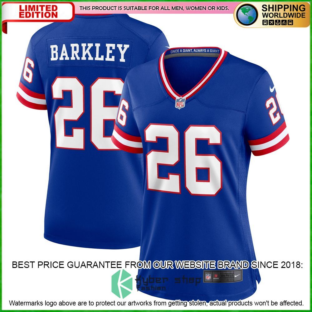 Saquon Barkley New York Giants Nike Women's Royal Football Jersey - LIMITED EDITION