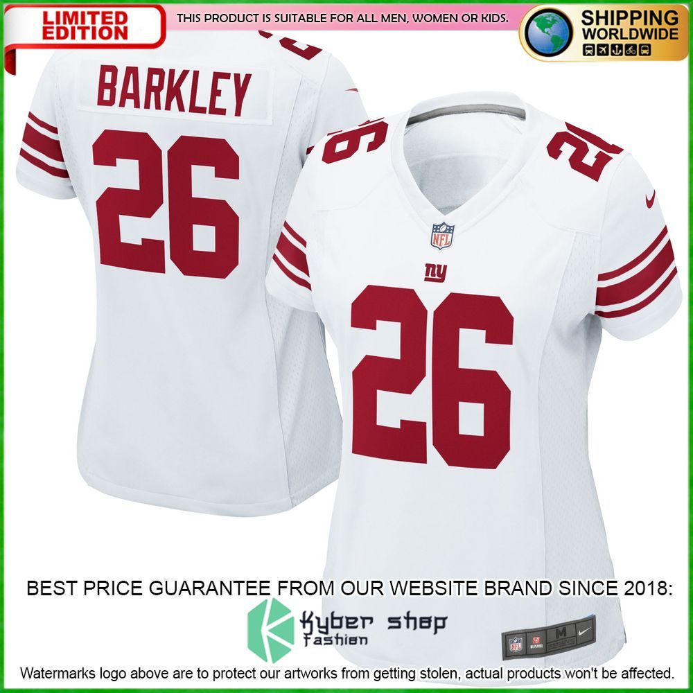 Saquon Barkley New York Giants Nike Women's White Football Jersey - LIMITED EDITION