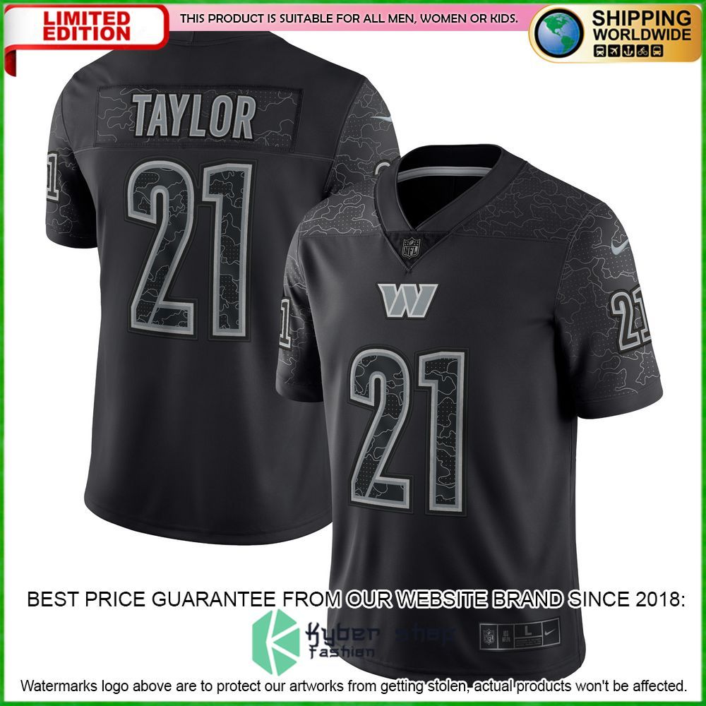 sean taylor washington commanders nike retired rflctv black football jersey 7 839