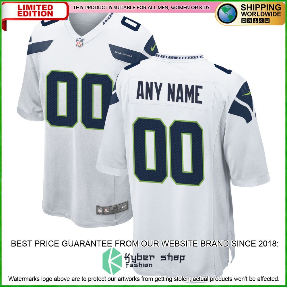 Seattle Seahawks Nike Custom White Football Jersey - LIMITED EDITION