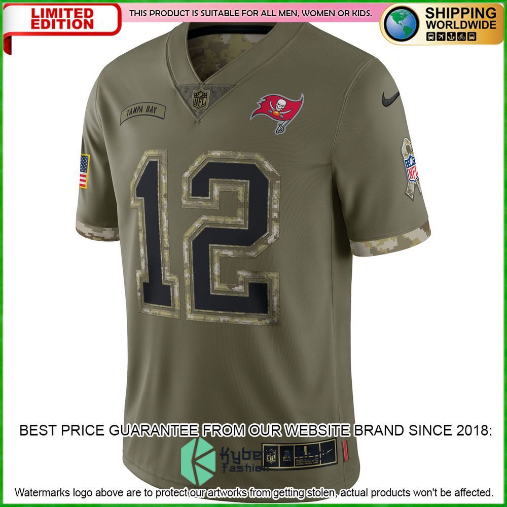tom brady tampa bay buccaneers nike 2022 salute to service olive football jersey 2 16