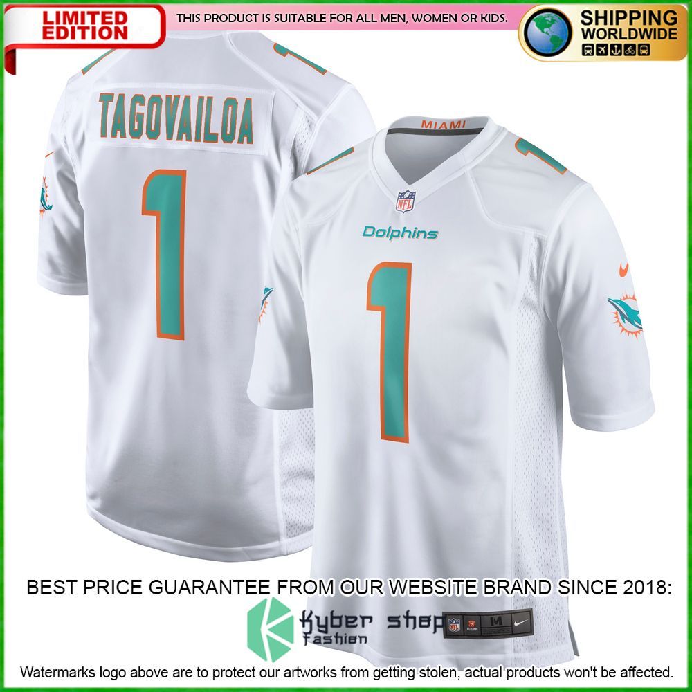 Tua Tagovailoa Miami Dolphins Nike White Football Jersey - LIMITED EDITION