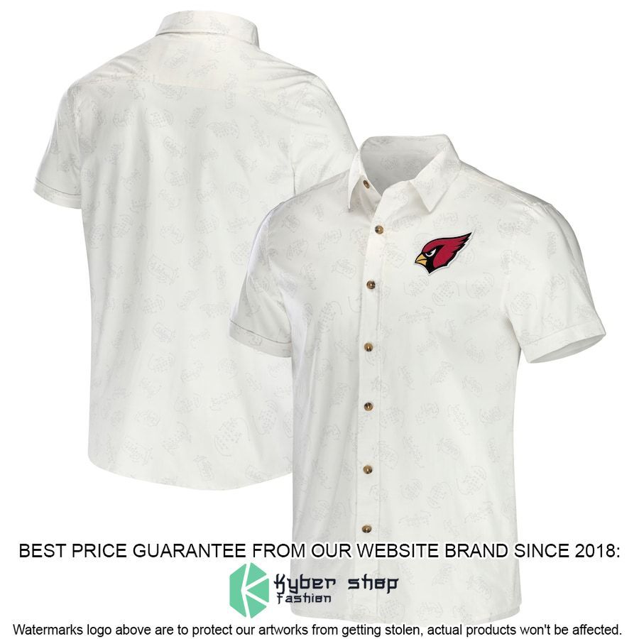 Arizona Cardinals NFL Darius Rucker Collection White Hawaiian Shirt - LIMITED EDITION
