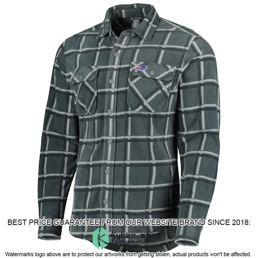 Buffalo Bills Antigua Gray Industry Flannel Long Sleeve Button Shirt - LIMITED EDITION