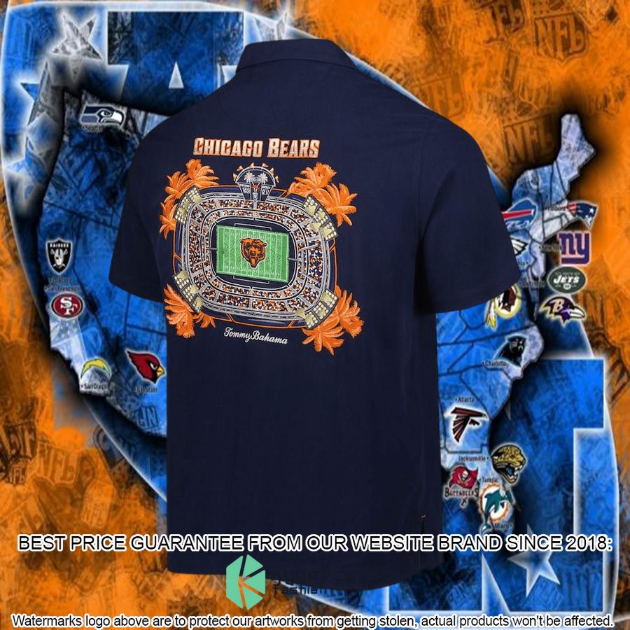 chicago bears tommy bahama navy top of your game camp hawaiian shirt 6 253
