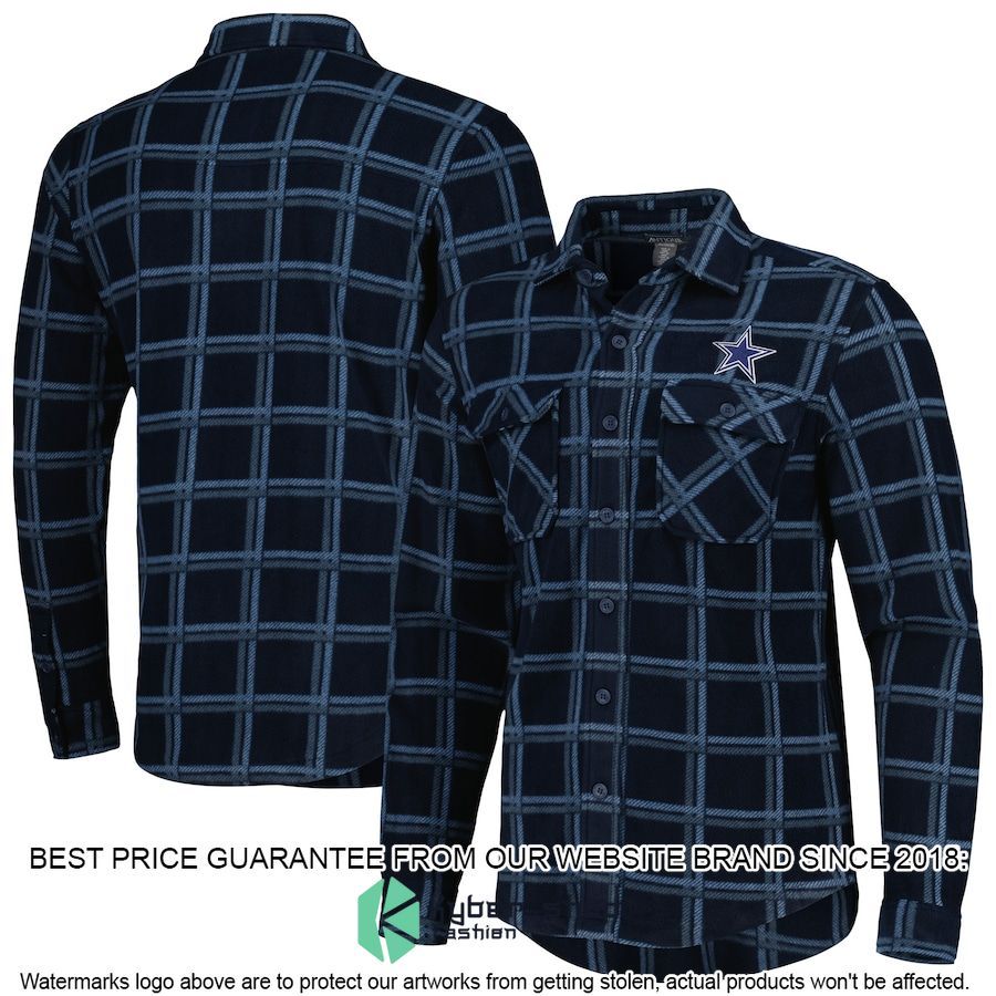 Dallas Cowboys Antigua Navy Industry Flannel Long Sleeve Button Shirt - LIMITED EDITION