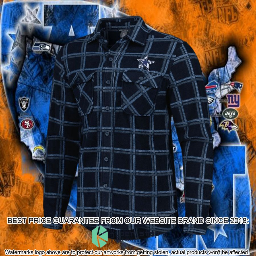 dallas cowboys antigua navy industry flannel long sleeve button shirt 5 513