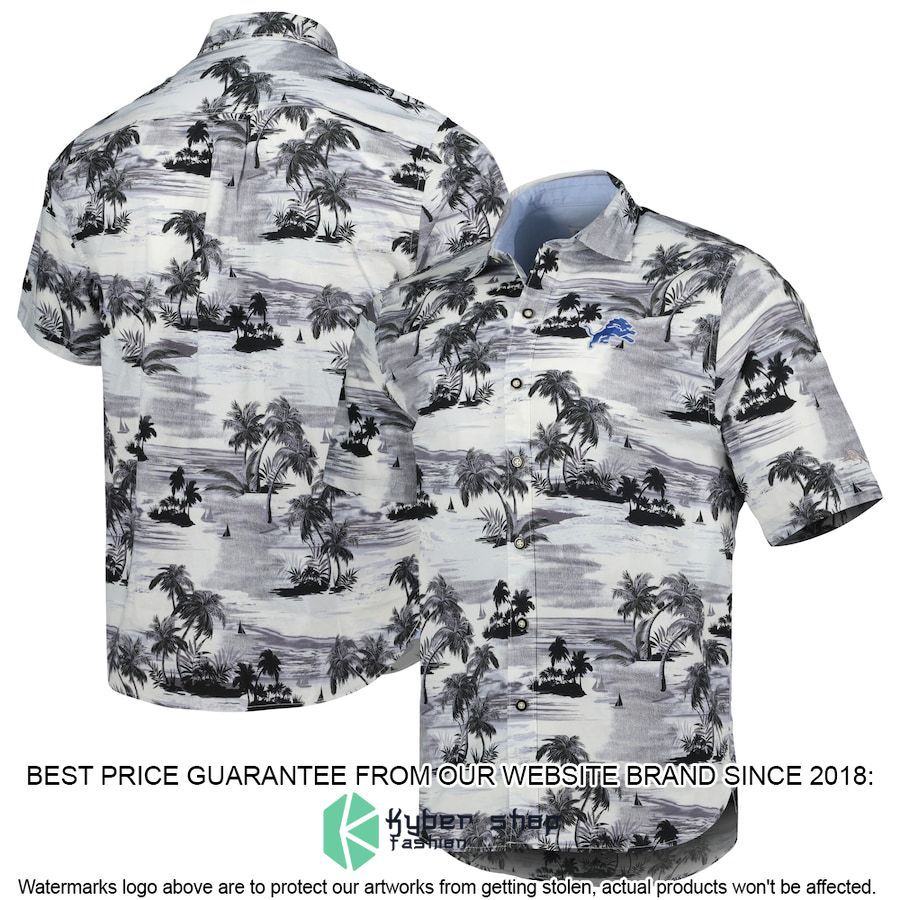 Detroit Lions Tommy Bahama Black Sport Tropical Horizons Hawaiian Shirt - LIMITED EDITION