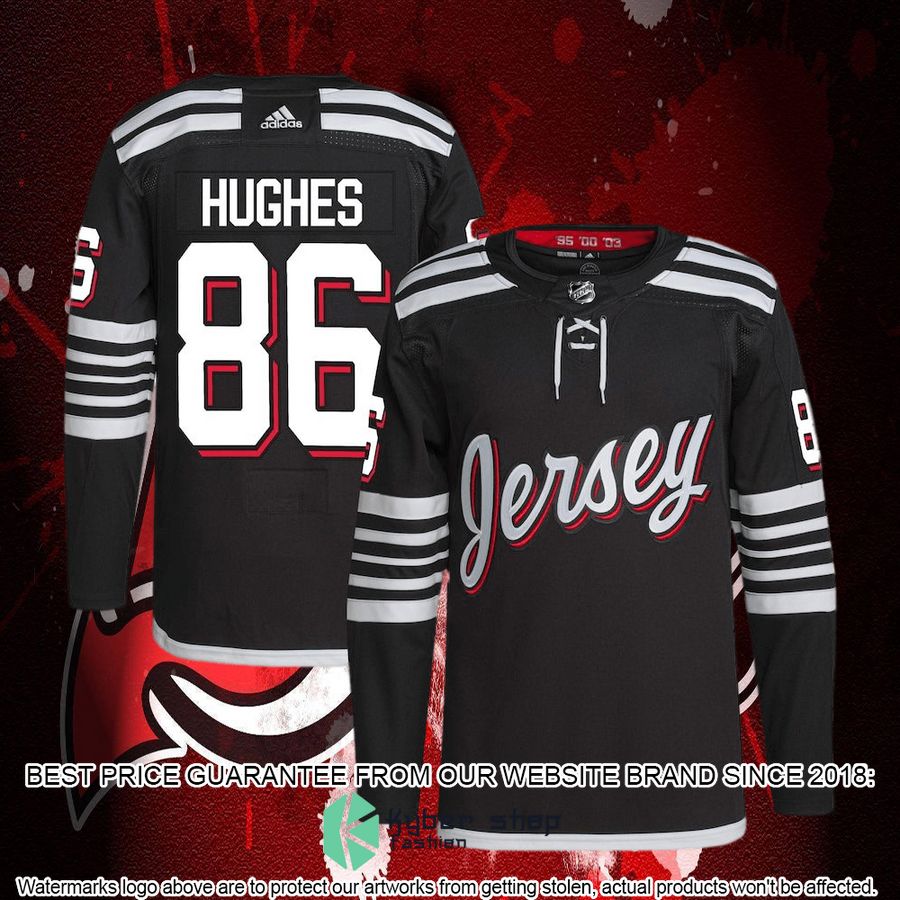 jack hughes new jersey devils 2021 22 alternate primegreen authentic pro black hockey jersey 4 570