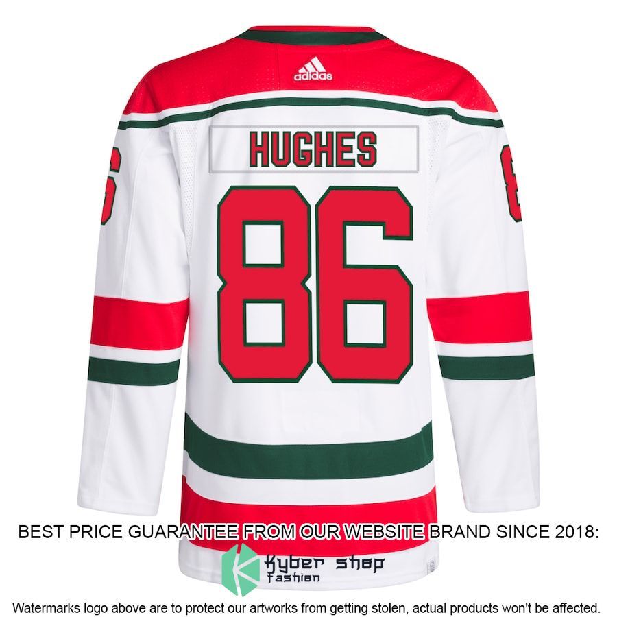 jack hughes new jersey devils 2022 23 heritage primegreen authentic pro white hockey jersey 3 987