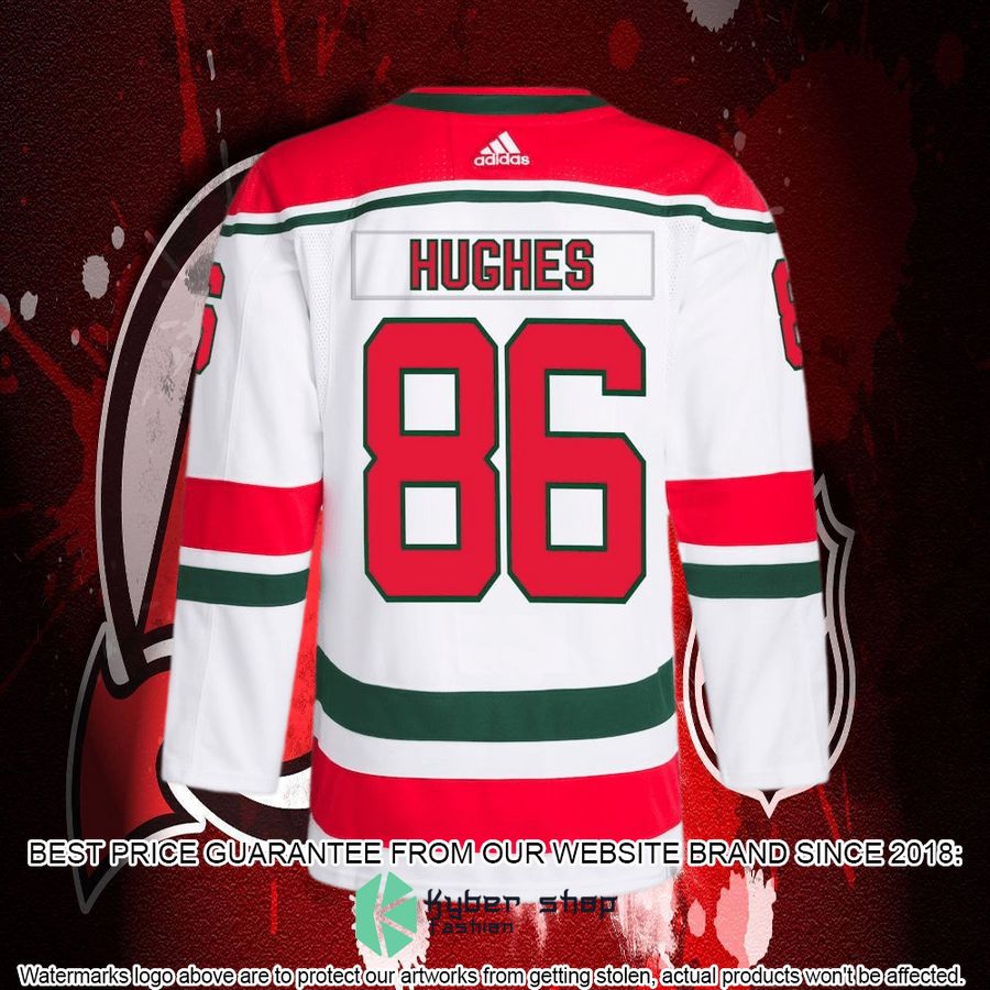 jack hughes new jersey devils 2022 23 heritage primegreen authentic pro white hockey jersey 6 531