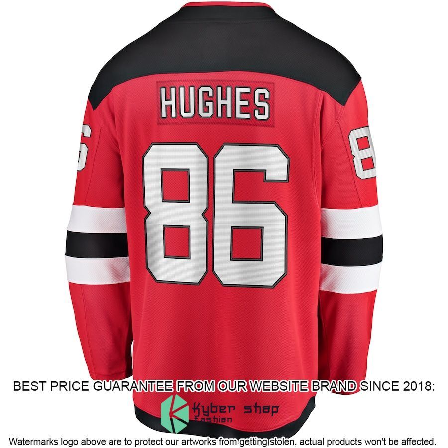 jack hughes new jersey devils breakaway red hockey jersey 3 337
