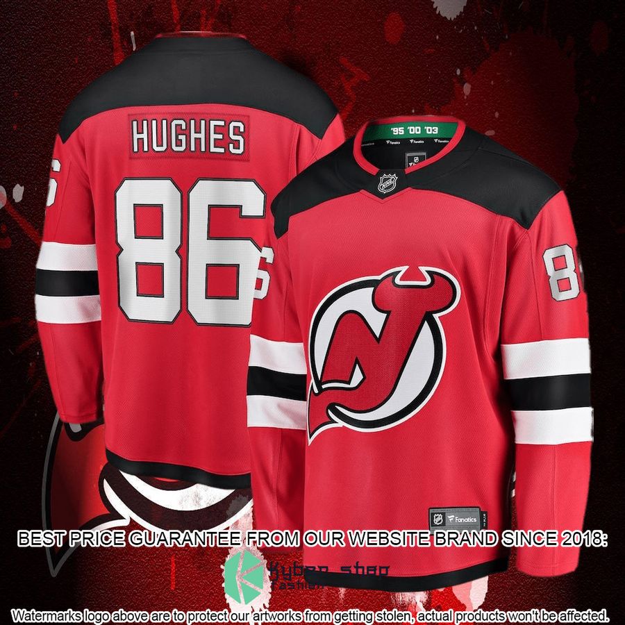 jack hughes new jersey devils breakaway red hockey jersey 4 990